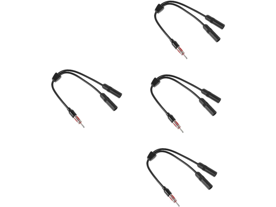 Adaptador De Antena Automotiva De 4 Peças, Cabo Divisor Fêmea Para Macho, Transmissão Estável E