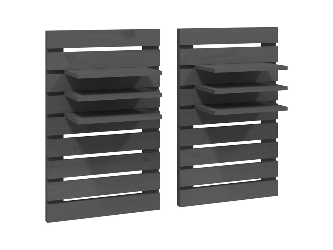 Wall-mounted Bedside Shelf, Wall-mounted Bedside Shelves Vidaxl Cinzeto Madeira De Pinho (n/a)