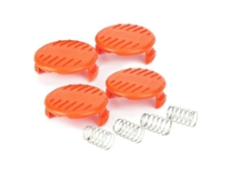 Conjunto De 4 Tampas De Bobina, Com Molas, Compatível Com Black Decker, Proteção De Reposição Para Aparador De Relva E Manutenção Exterior