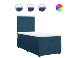 Box Spring Bed, Box Spring Beds Vidaxl Azul Veludo (80 X 200 Cm)