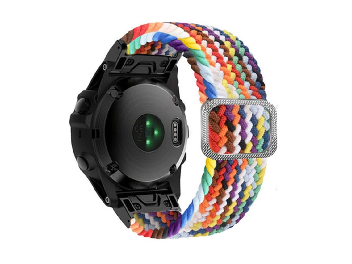 Bracelete de Nylon 22Mm com Fivela para Garmin Fenix 7/Epix/Instinct 2/Approach S62/Fenix 5 Arco-Íris Oficial
