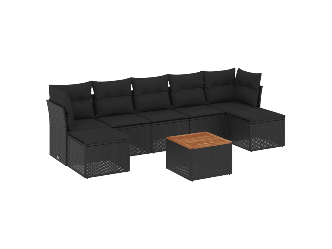 Garden Sofa Set, Garden Sofa Sets Vidaxl Preto Rattan / Vime (n/a)
