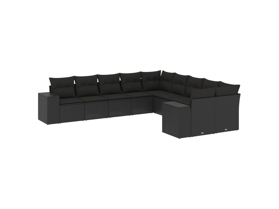 Garden Sofa Set, Garden Sofa Sets Vidaxl Preto Rattan / Vime (n/a)