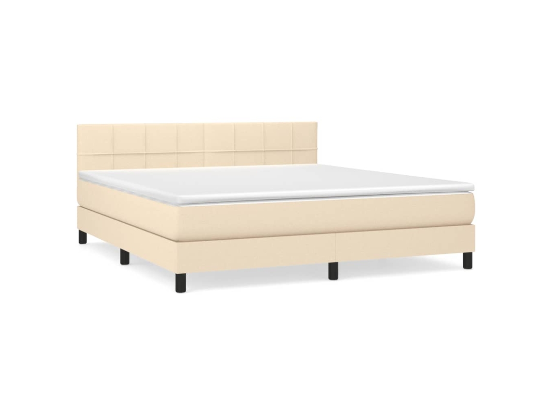 Cama com Molas/colchão 180x200 Cm Tecido Cor Creme MAISON EXCLUSIVE