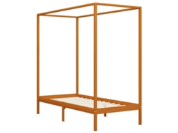 Estrutura de Cama com Toldo 90x200 Cm Pinho Maciço Castanho Mel MAISON EXCLUSIVE
