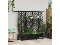 Vidaxl Cama Elevada Com Treliça E Telhado Preto 164 X 40 X 127 Cm Pp