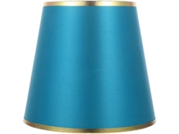 Luminária de Mesa E27 Cm em Tecido, Verde e Dourada. SFUSHOS