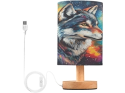 Lindo Abajur De Cabeceira Em Formato Lobo Com Porta Usb, Sem Necessidade De Lâmpada, Luz Led Quente Para Quarto, Sala De