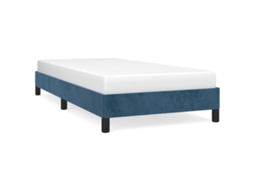 Estrutura de Cama Veludo Azul Escuro MAISON EXCLUSIVE (90x190 cm)