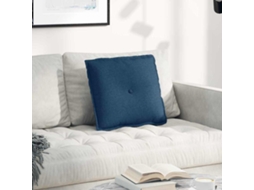 Vidaxl Travesseiro Para Costas Azul 50 X 19 X 45 Cm Tecido