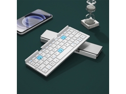 (branco Prateado) Mini Teclado Bluetooth Recarregável E Dobrável Com Suporte, Teclado Sem Fio Padrão Com Suporte