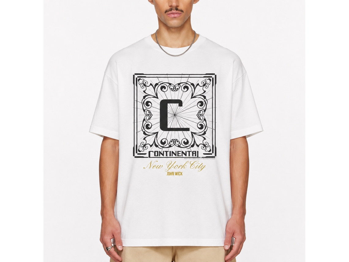 Rockinstone John Wick Continental Nyc Square White Adult T-shirt Size:l