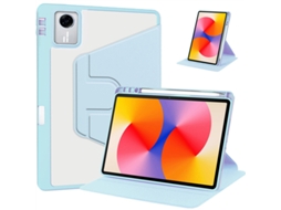 Capa Com Transparente Suporte Rotativo 360° Para Lenovo Tab K11 Gen 2 (11") 2025, Bolsa Para Caneta wake/sleep Azul Claro Hexinyigjly