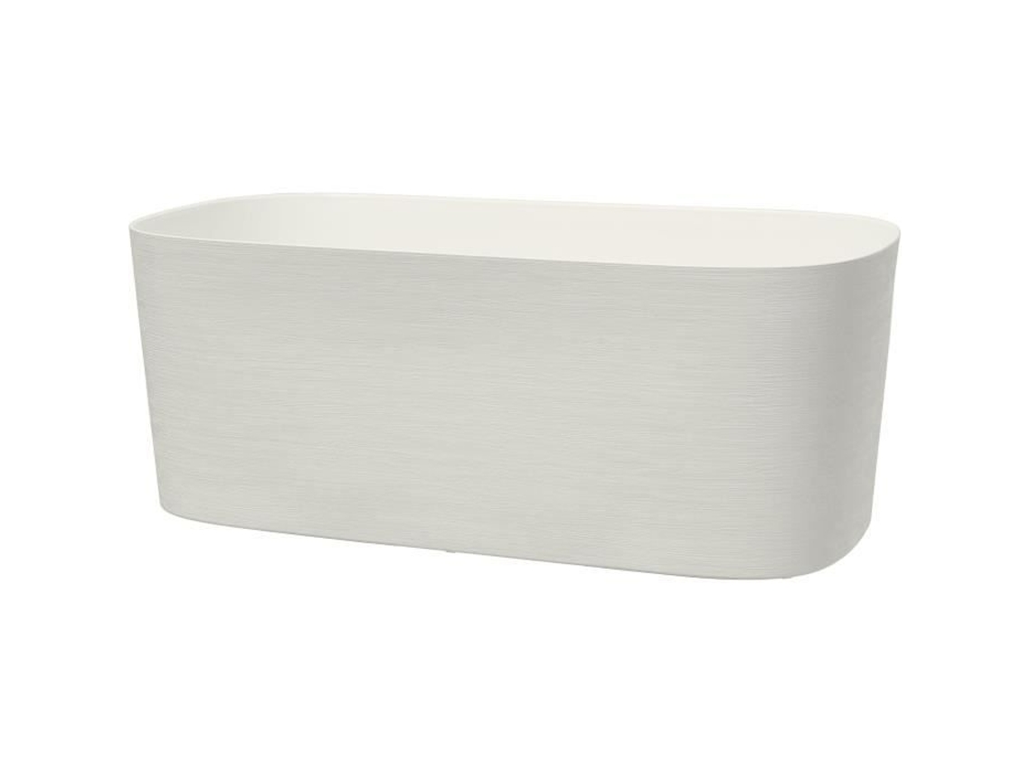 Floreira com reserva de água - GARDEN ID Respect - Branco 50 x 17 cm - 100 lixo doméstico - 100 reciclável - Superfície estruturada.