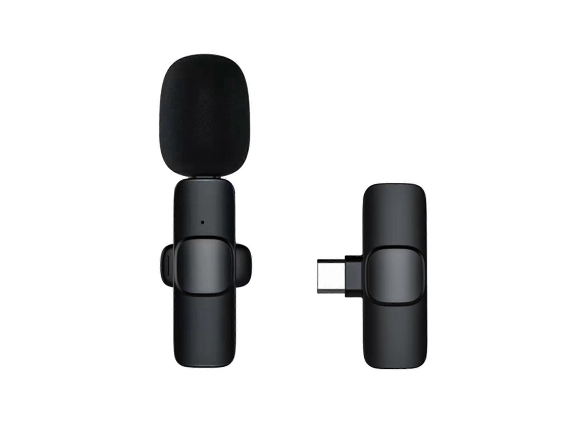 Lurelia Microfone De Lapela Sem Fios Redução De Ruído Baixa Latência Bluetooth Preto Para Gravação