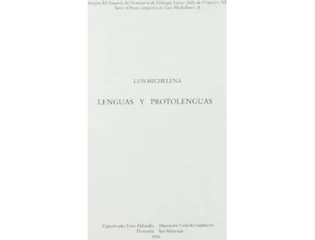 Livro Lenguas Y Protolenguas de Koldo Mitxelena Elissalt (Espanhol)