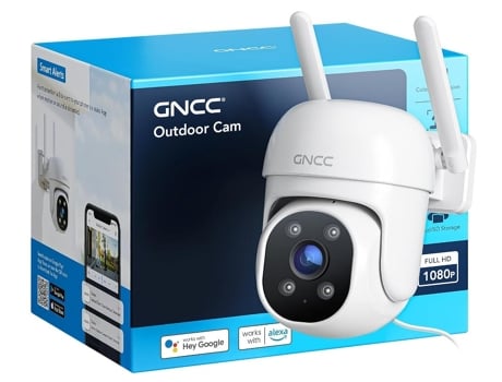 Câmera de Vigilância GNCC Wifi Externa Visão Noturna Colorida Detecção de Movimento Áudio Bidirecional