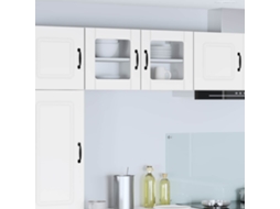 Vidaxl Armário De Vidro De Parede Lucca 2 Unid. Branco
