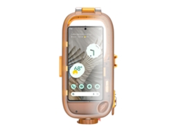 Avizar Capa Impermeável Para Smartphone Até 7 Ipx8 Mergulho 15m Laranja