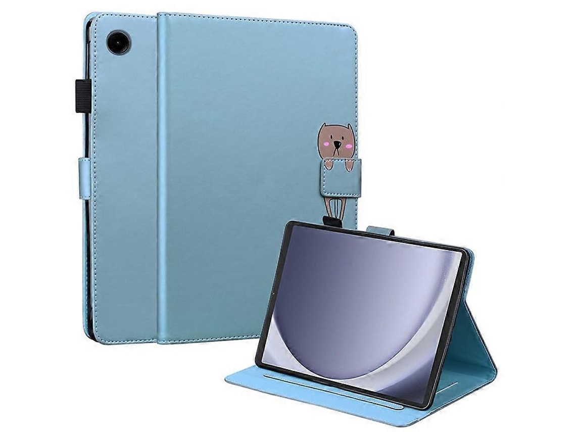 Capa De Couro Para Tablet Samsung Galaxy Tab A9 Com Fecho Magnético E Estampa De Animal De Desenho Animado.