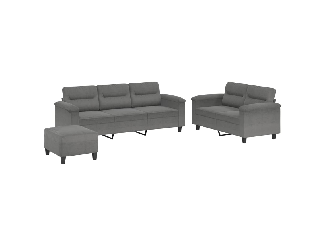 Sofa Set, Sofa Sets Vidaxl Cinzeto Microfibra (n/a)