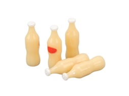 Mini Garrafa de Refrigerante 1:12, Com Cesto, Modelo Decorativo, De Plástico, Branco S/MARCA