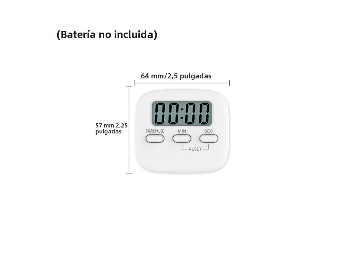 Temporizador de Cozinha Digital , Temporizador de Culinária, Ímã Forte na Parte Traseira. MDUG (branco)