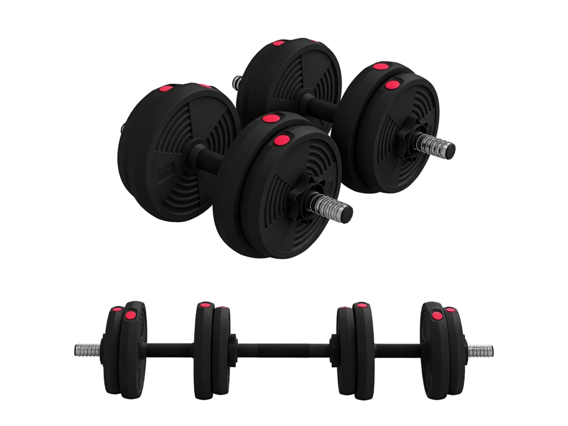 Halteres 2 em 1 Ajustáveis 15kg com Pegas Antiderrapantes e Barras BTFORUS