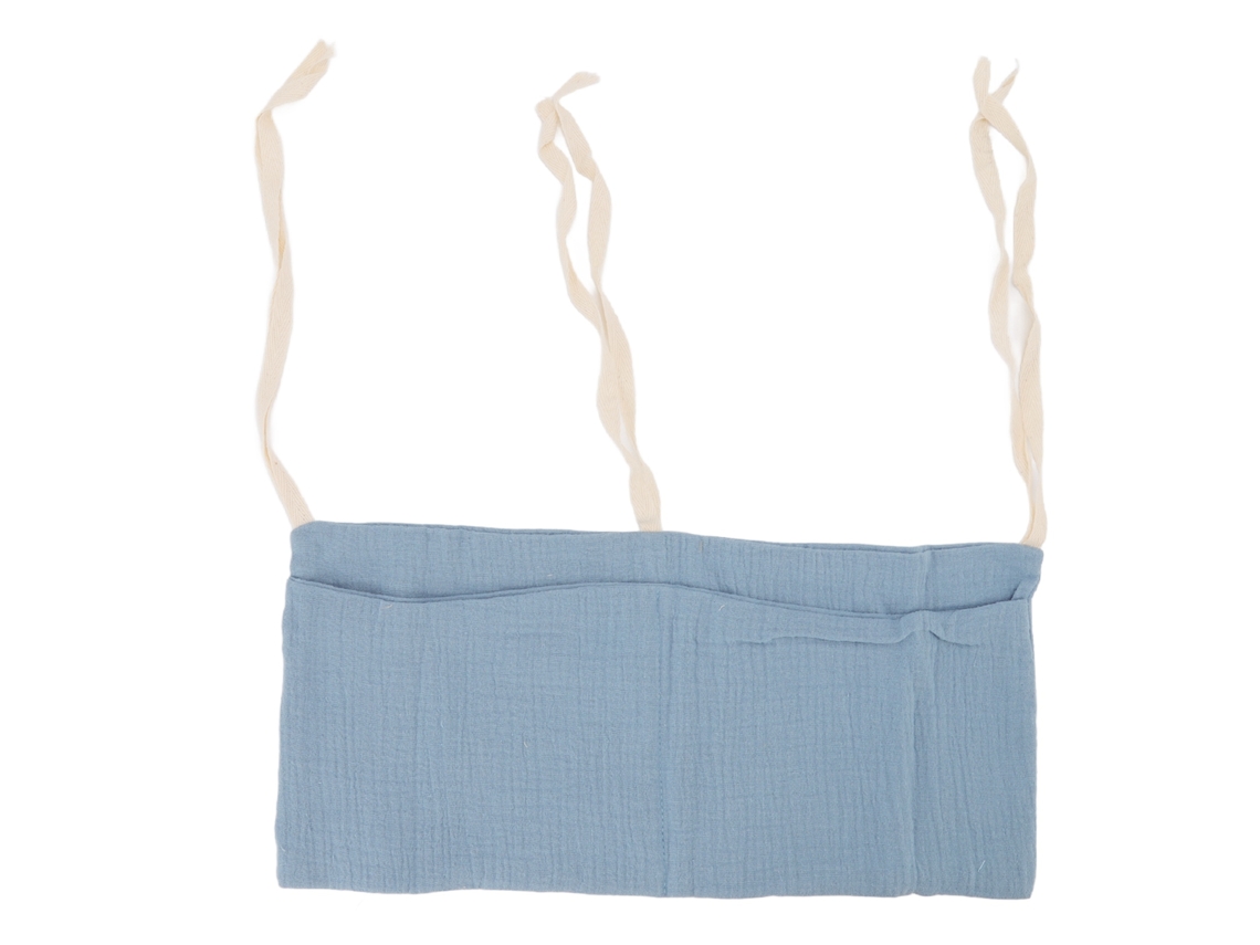 Primerox bolsa Suspensa de Armazenamento para Cama de Bebê 2 Bolsos Alça Ajustável Azul Escuro
