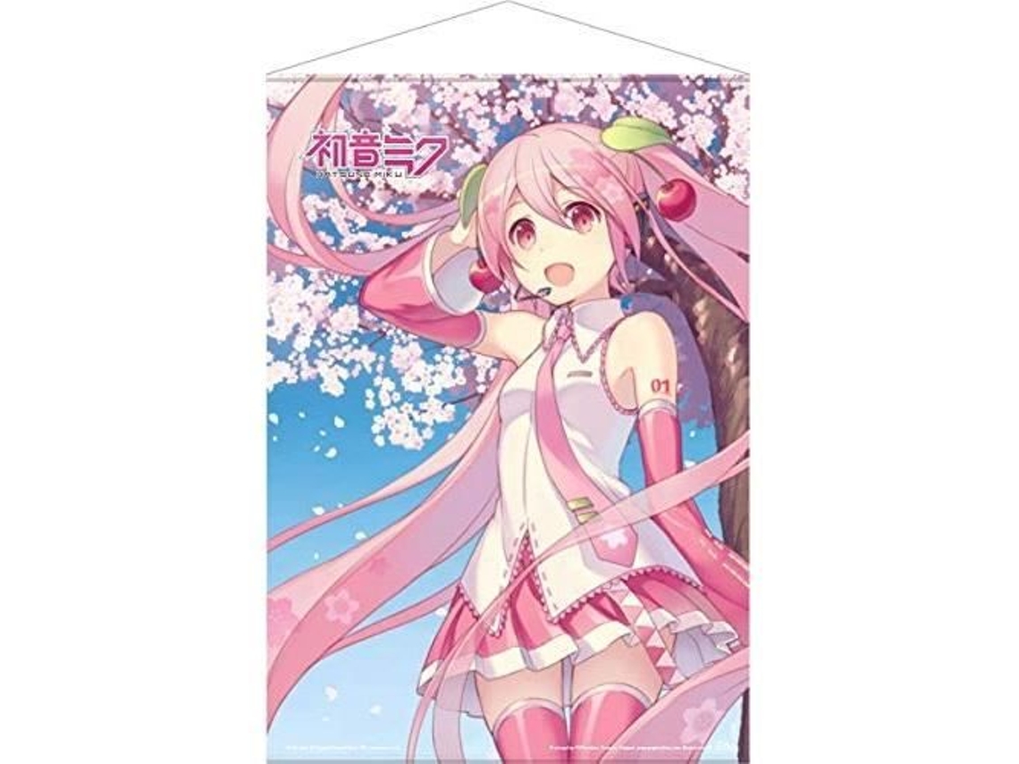 Pano De Parede - Hatsune Miku - Flor De Cerejeira - 50 X 70 Cm - Decoração De Parede Contemporânea