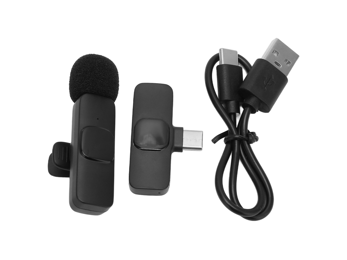 Microfone Lavalier Sem Fio Bluetooth Mini Lapel Para Gravação Live Stream Vlog