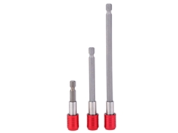 3 Peças De Porta Brocas De Parafuso Vermelho De Aço Inoxidável 1/4 Polegada, Cabo Hexagonal, Comprimentos 60/100/150mm Para Parafusadeira Elétrica