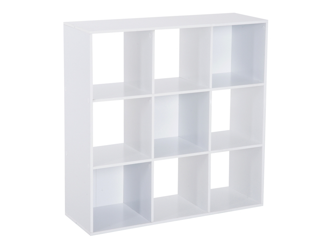 Estante Branca Moderna Para Casa E Escritório Com 9 Compartimentos Em Madeira,medidas 91 X 29,5 X 91 Cm