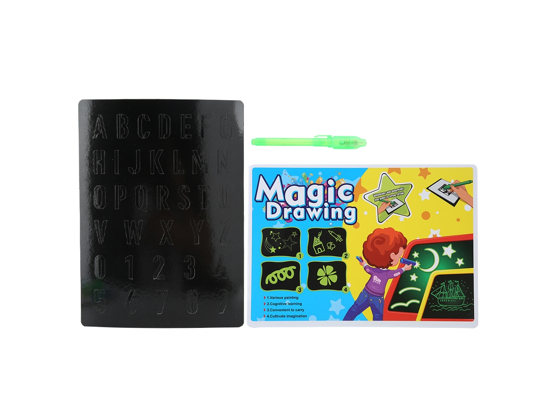 Mali placa de Pintura Luminosa Fluorescente 3d para Crianças Amarelo Inglês A4