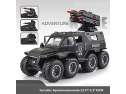 (preto 2) Miniatura Do Carro De Polícia Avtoros Shaman Em Escala 1:24 Com Efeitos De Som E Luz.