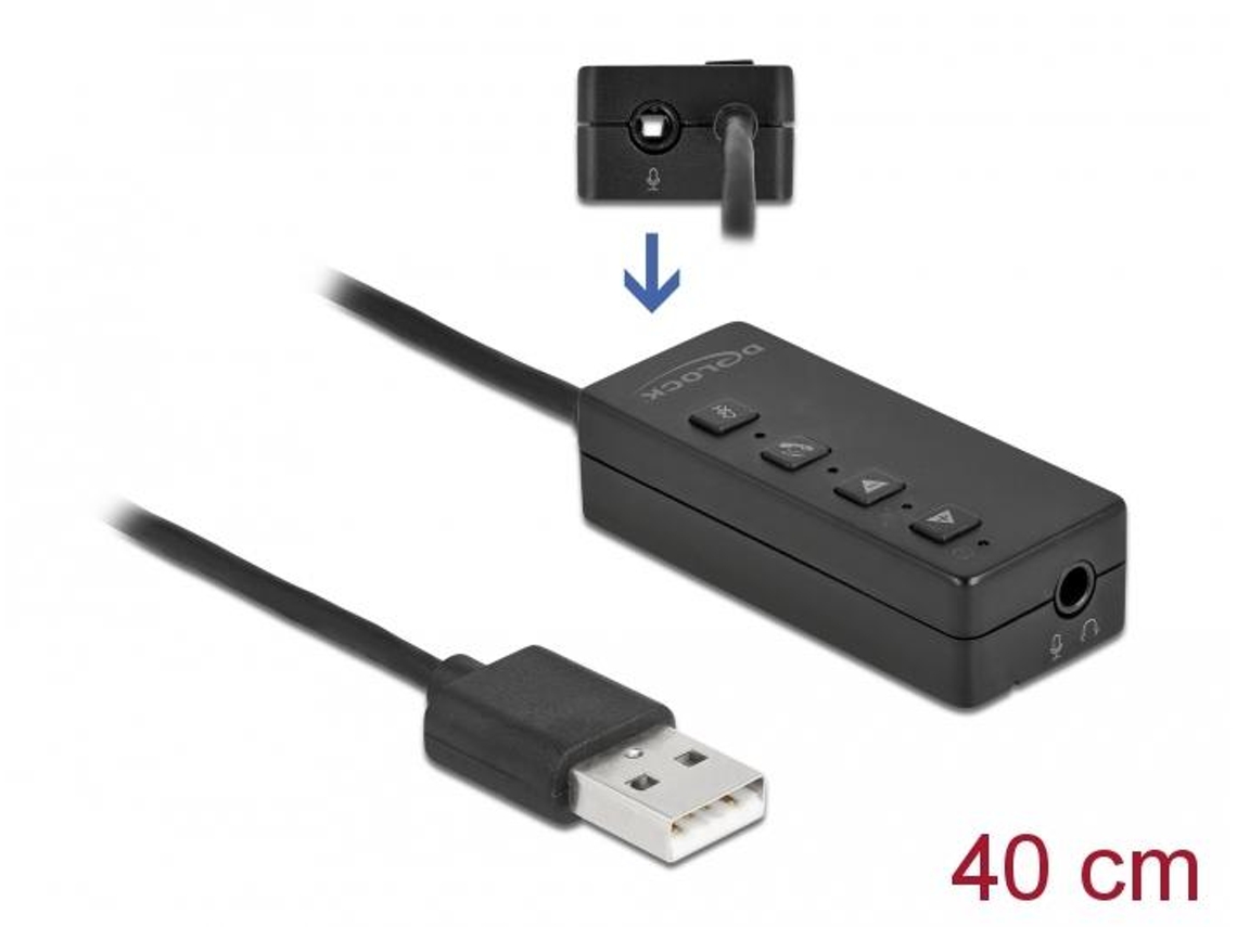 Delock 66731 Cabo de Áudio 0.4 M 2 X 3.5Mm Usb Type-A Preto