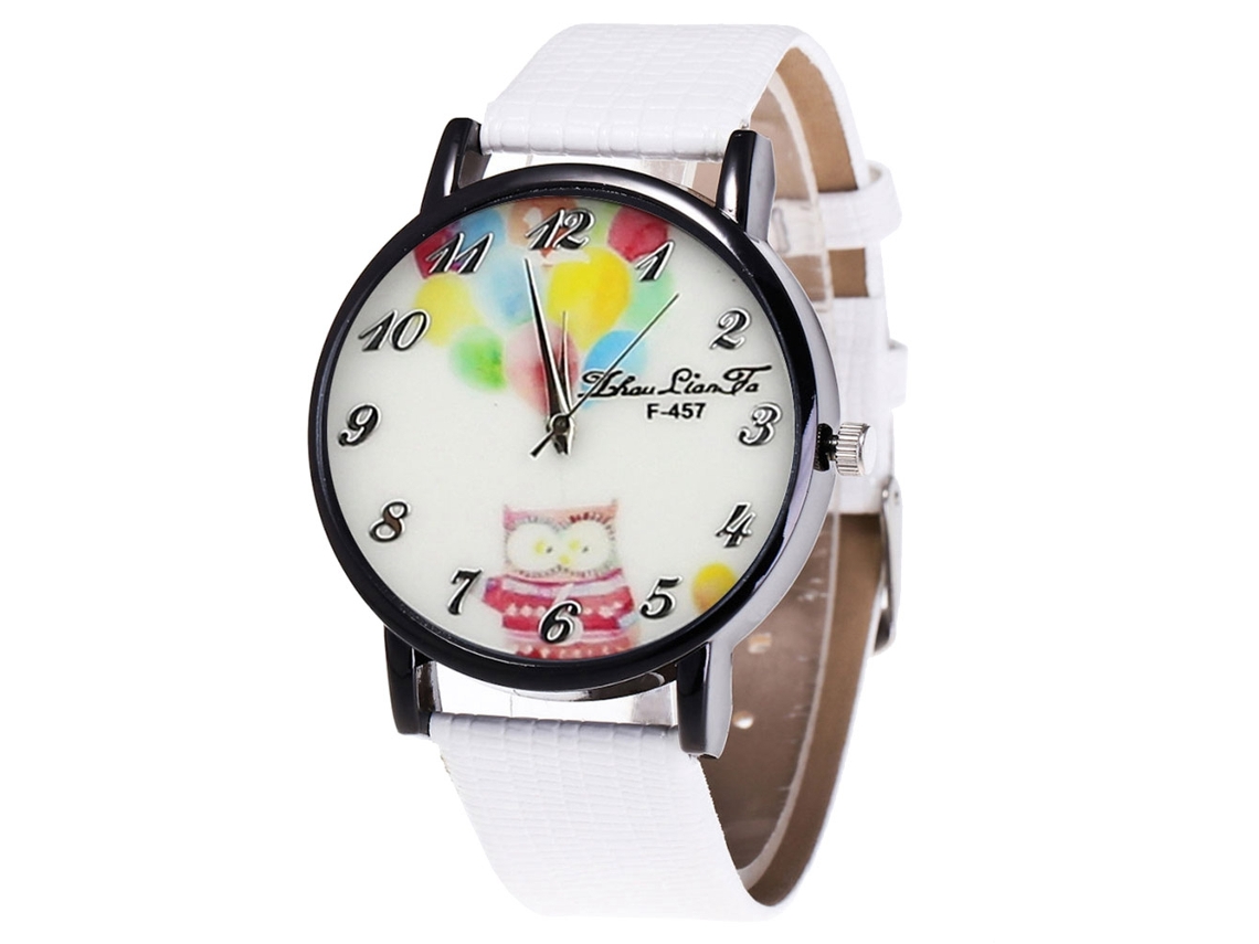 Reloj De Pulsera Analógico De Cuarzo Con Dial Redondo Para Mujer Y Hombre Moda (blanco)