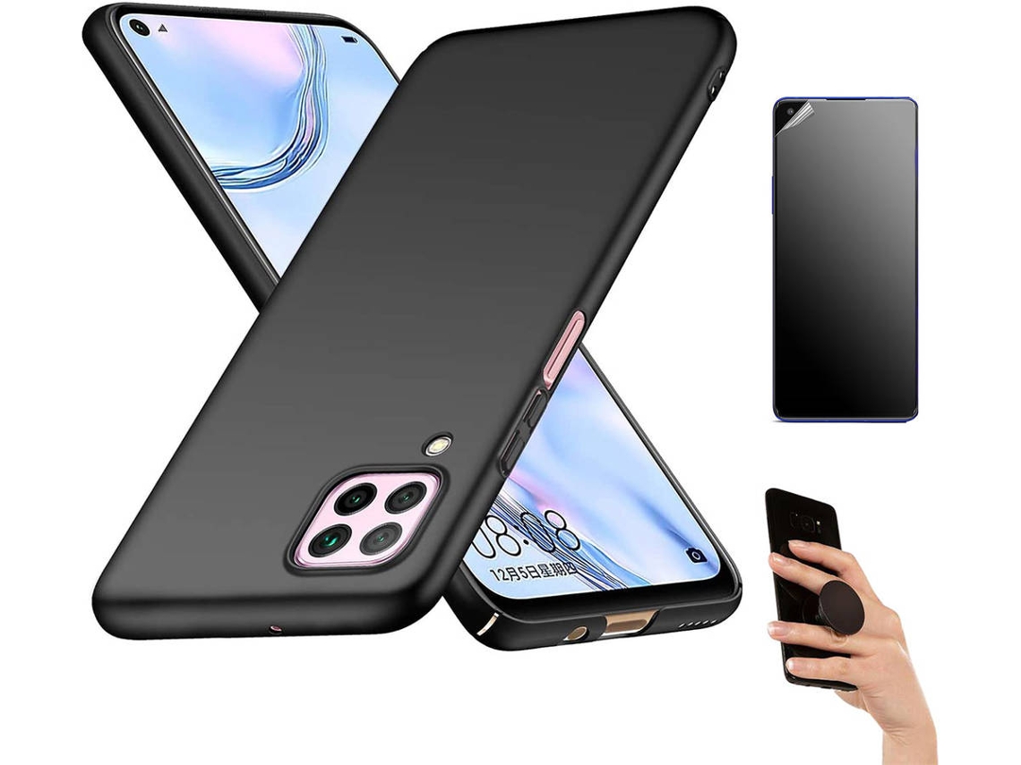 Kit Capa e Película Huawei P40 Lite e Ultimatte Turtleshell Rígido Y Popsocket Preto