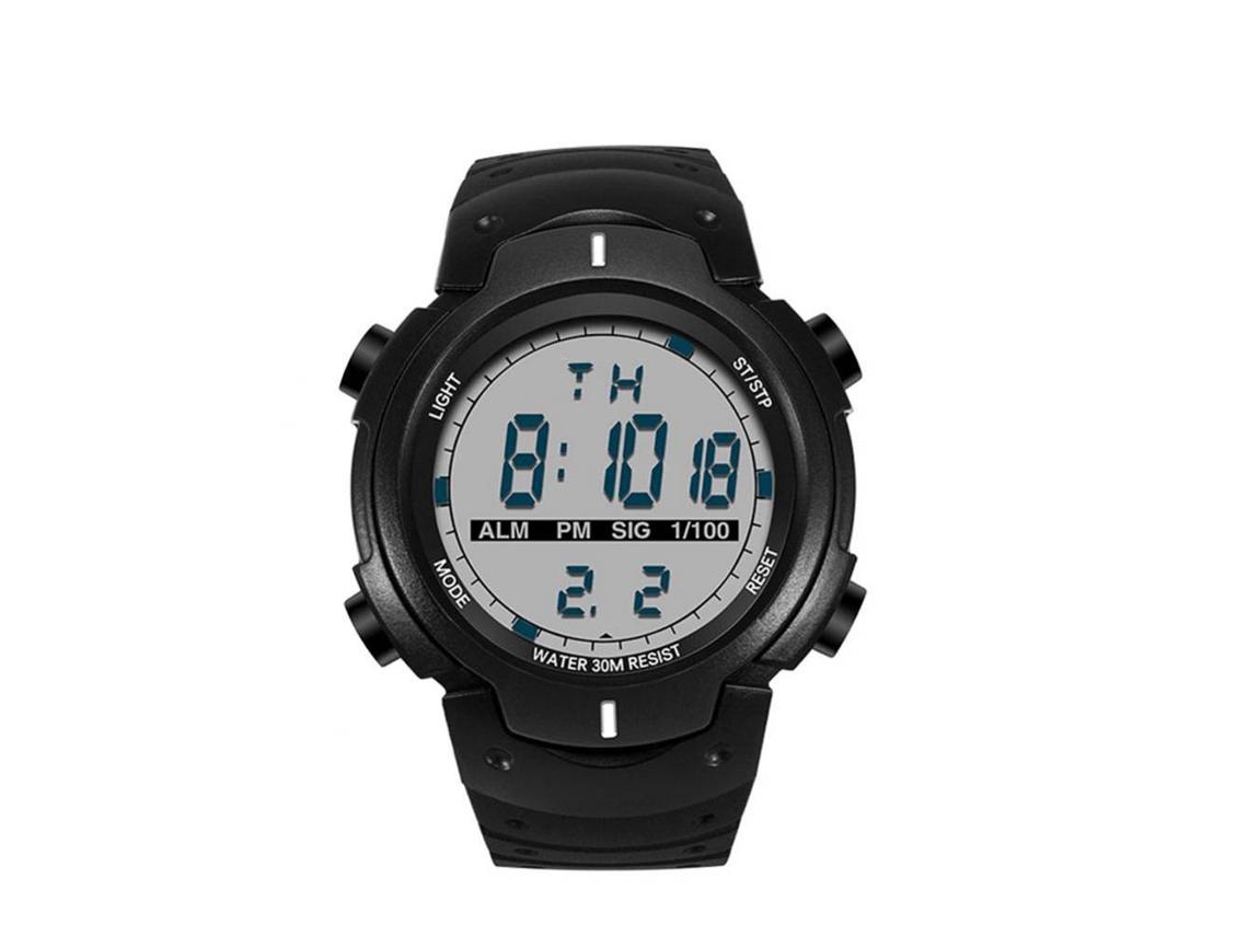 Reloj Electrónico Luminoso De Muñeca Moda Simple Sanda (negro, Blanco)