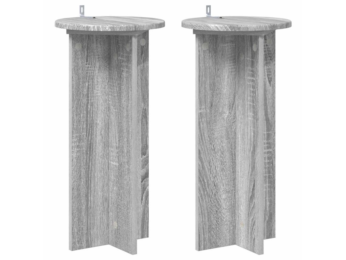 Conjunto 2 Suporte Moderno Para Plantas Vidaxl Cinzento Derivados De Madeira (29,5 X 29,5 X 60 Cm)