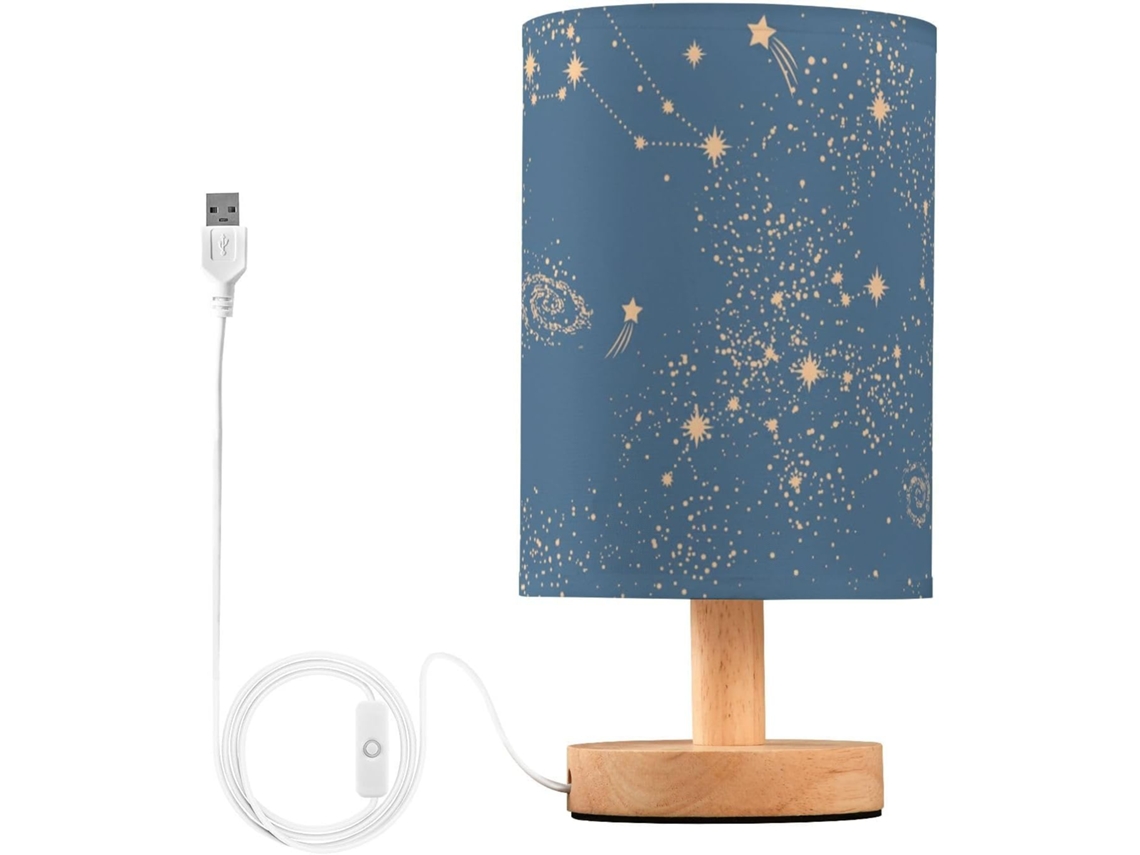 Candeeiro de Mesa Frodotgv Com Padrão Constelação e Galáxia Espacial, Candeeiro de Mesa Pequeno Para Crianças, Ideal