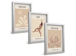 Composição De Quadrosformas Abstratas Por Matisse Moldura Prateada Imagens Para Um Quarto Infantil Espelharte (3 Peças 20x30 Cm)