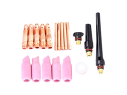 Kit De 24 Peças Consumíveis Para Soplete Tig Wp17/18/26: Isolador, Tampa Posterior, Caleya, Corpo De Caleya, Copo Cerâmico De Alumina