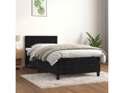 Vidaxl Cama Com Molas/colchão 80x200 Cm Veludo Preto