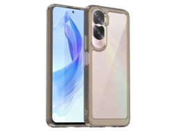 Yuru capa Transparente Cinza para Honor 90 Lite 5g/x50i com Tpu+acrílico, Anti choque e Proteção para Câmera