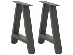 Vidaxl Pés para Mesa de Centro em Formato A, 2 Peças, Antracite, 50x Cm, Aço (42 43)