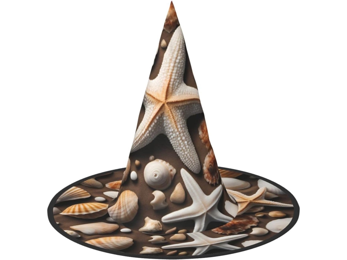 Chapéu De Bruxa Com Estampa De Estrela-do-mar E Conchas, Chapéus