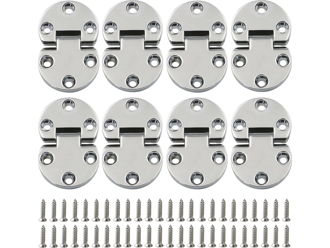 Conjunto De 8 Dobradiças Liga Metálica Com Abertura 180 Graus, Mini Dobradiças Semicirculares Invisíveis Para Móveis E
