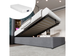 Cama Solteiro 90x200cm Estofada, Usb-c, Carregamento Sem Fio, Algodão (c/ Colchão).-op