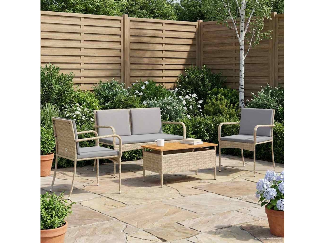 Vidaxl Conjunto para Jardim com Almofada Aço